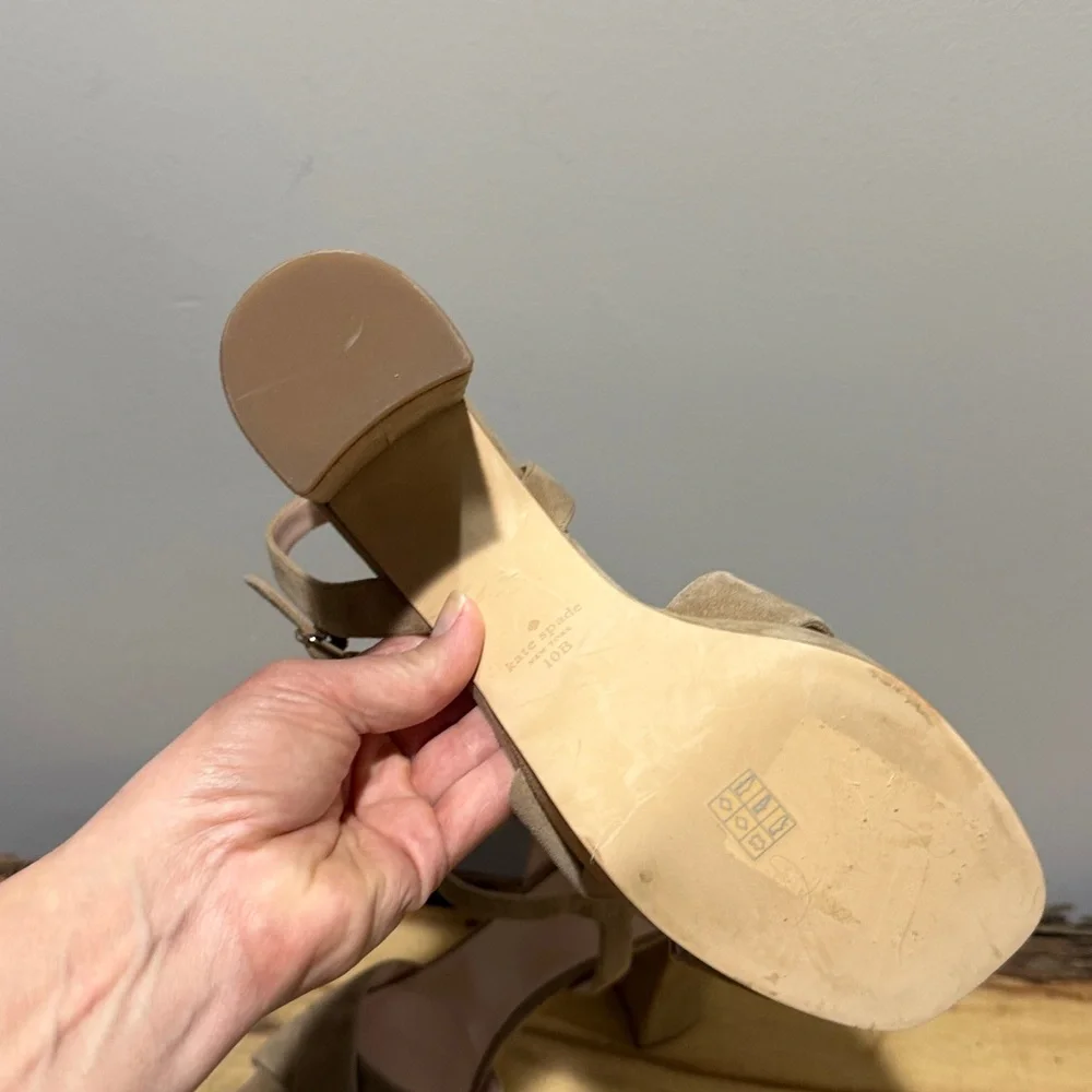 *NEW* KATE SPADE Delphi Block Heel Platform Sandal In Roasted Almond Size 10 A26